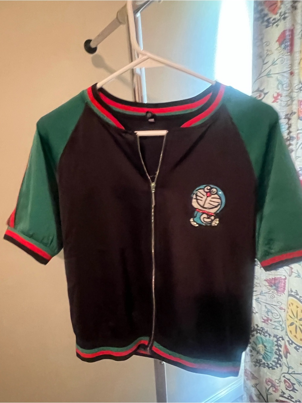 Unlisted Black and Green Kids Zip-Up Sweatshirt with Cartoon Patch